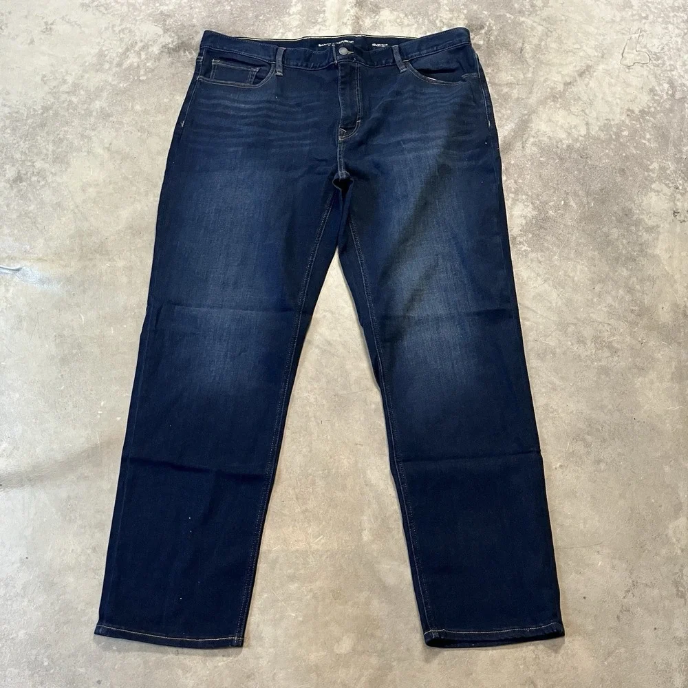 Banana Republic Traveler Jeans Mens Size 42x32 Dark Blue Slim Luxe Fit Leg Denim
